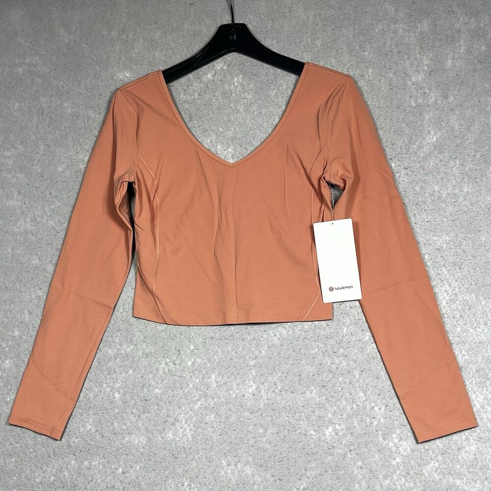 Lululemon Align Long Sleeve Shirt Womens Size 4 Pink Savannah Nylon Blend
